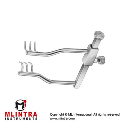 Logan Wound Spreader 3 x 3 Sharp - With Adjustment Screw Stainless Steel, 4 cm - 1 1/2"